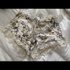 Floral Lace Mini Shorts